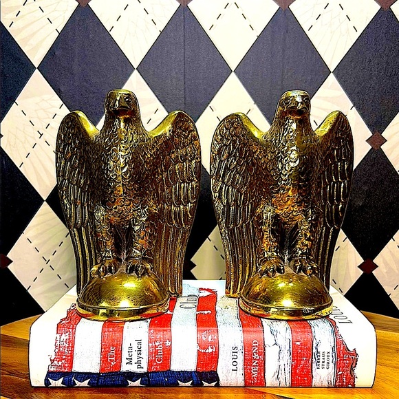 Vintage USA Solid Brass Bookends Soaring Eagle – Pair – 6+ lbs - Picture 6 of 16
